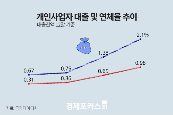 작년 개인사업자 연체율 0.98%…통계 작성 이후 최고치